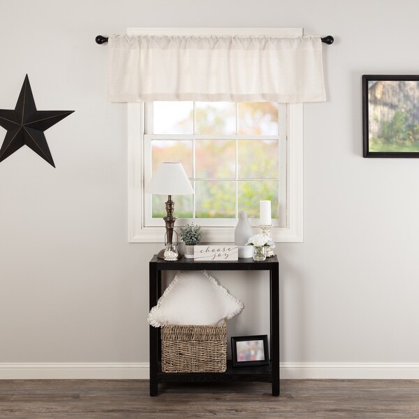 Farmhouse Kitchen Curtains VHC Cotton Burlap Valance Rod