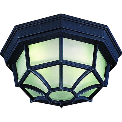 Volume Lighting 1-Light Black Outdoor Ceiling Mount