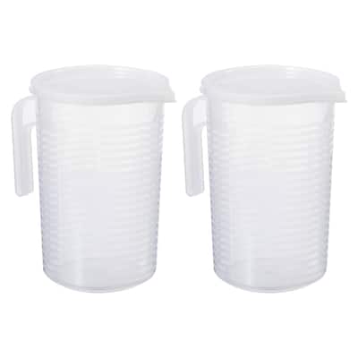 Graduated Beaker, 2 Pack 2000ml PP Plastic Cup Double Sided Graduations - Transparent