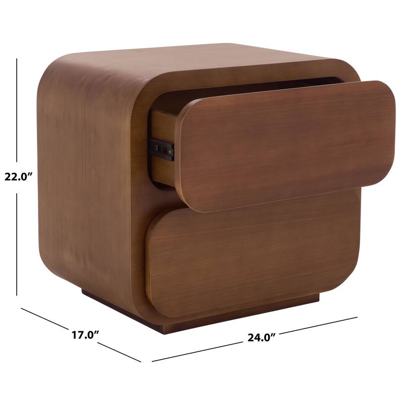 SAFAVIEH Couture Herald 2-Drawer Wood Nightstand