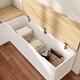 preview thumbnail 8 of 13, L-Shaped Storage Bench with Lift-Top Seats and Wooden Top for Entryway