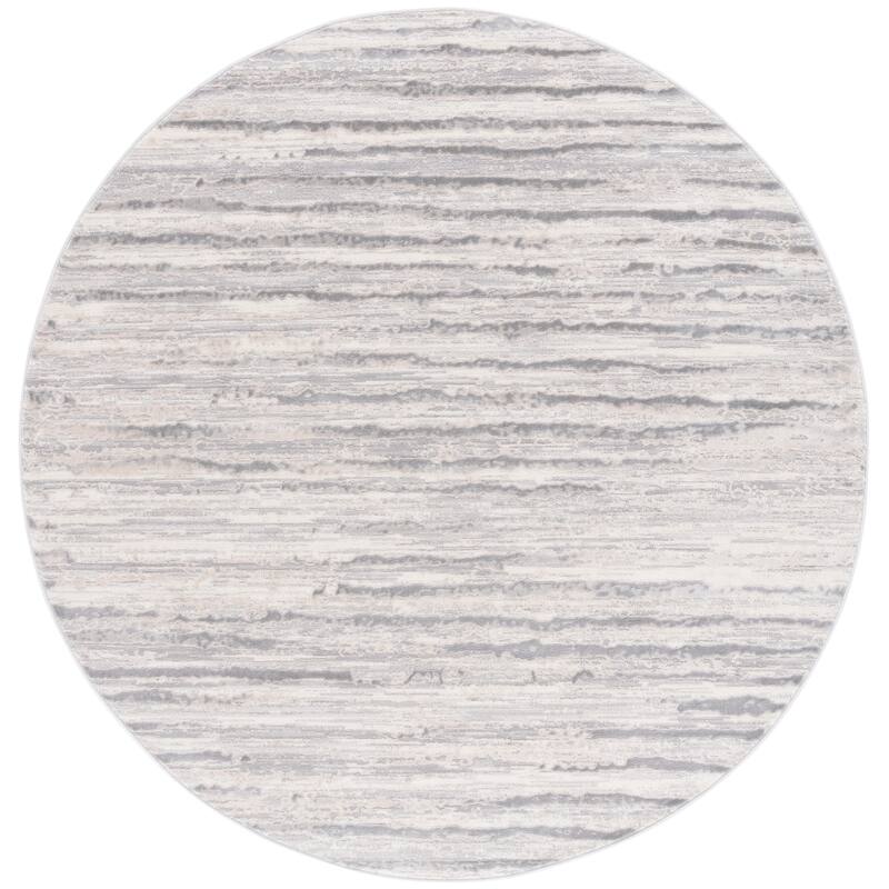 SAFAVIEH Lagoon Vesselina Fenne Abstract Rug - 6'7" Round - Grey/Dark Grey