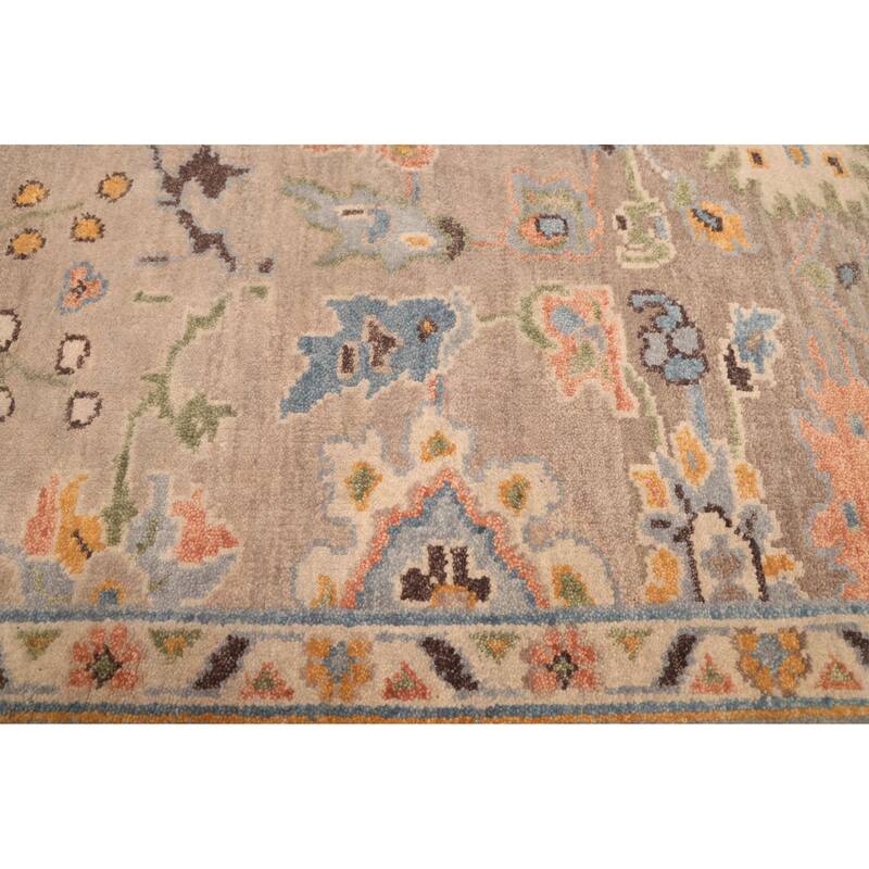 ECARPETGALLERY Hand-knotted Modern Oushak Taupe Wool Rug - 8'1 x 9'11