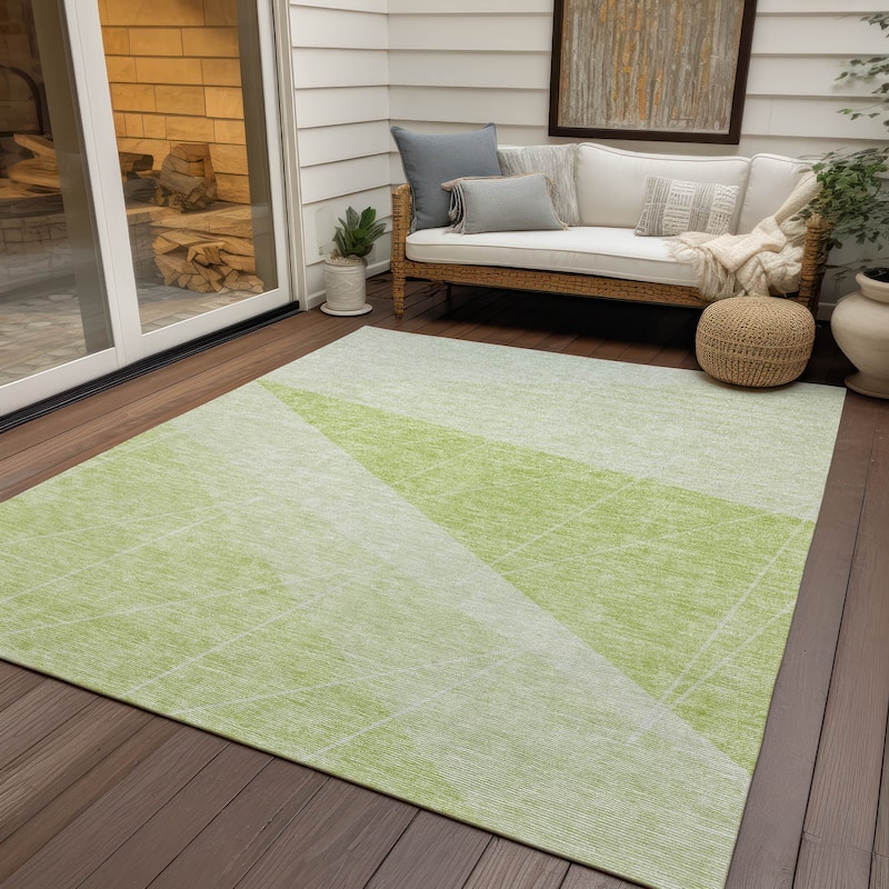 Machine Washable Indoor/ Outdoor Chantille Modern Prism Rug