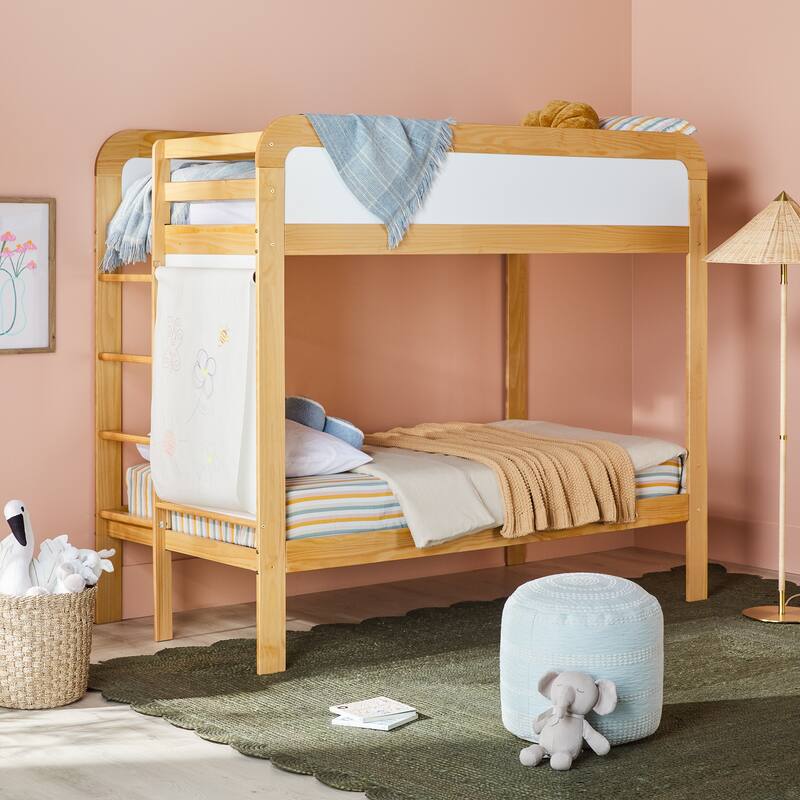 Walker Edison Twin over Twin Bunk Bed with Ladder