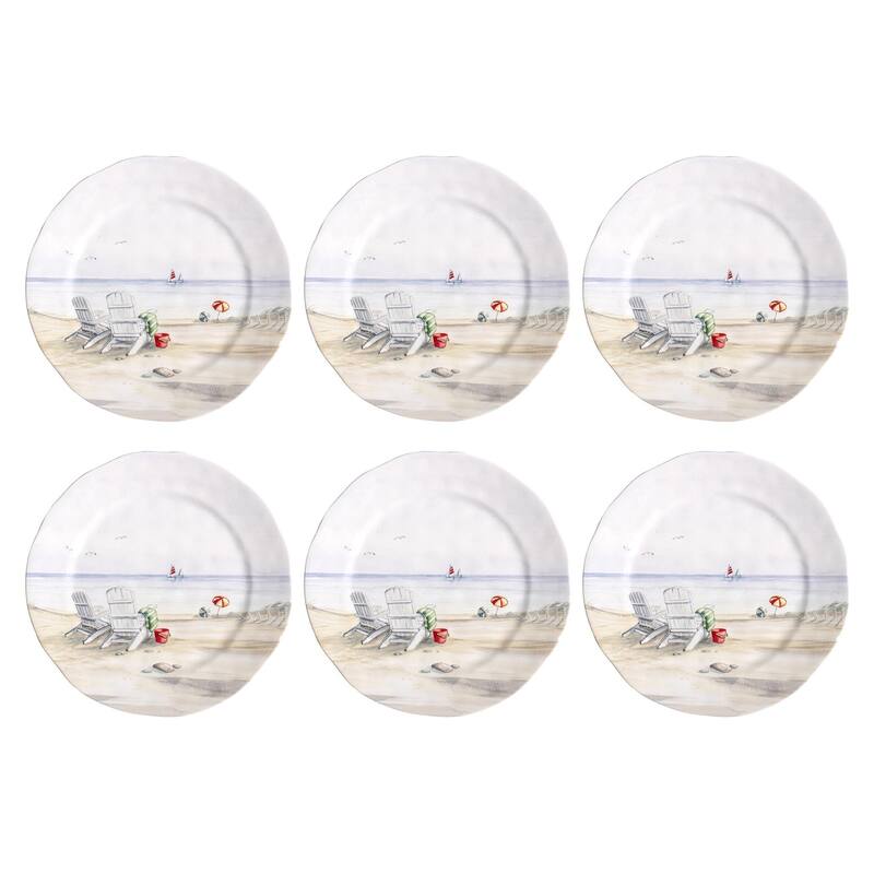 Abode Homewares by TarHong By the Shore Dinner Plate, 10.5", Set of 6