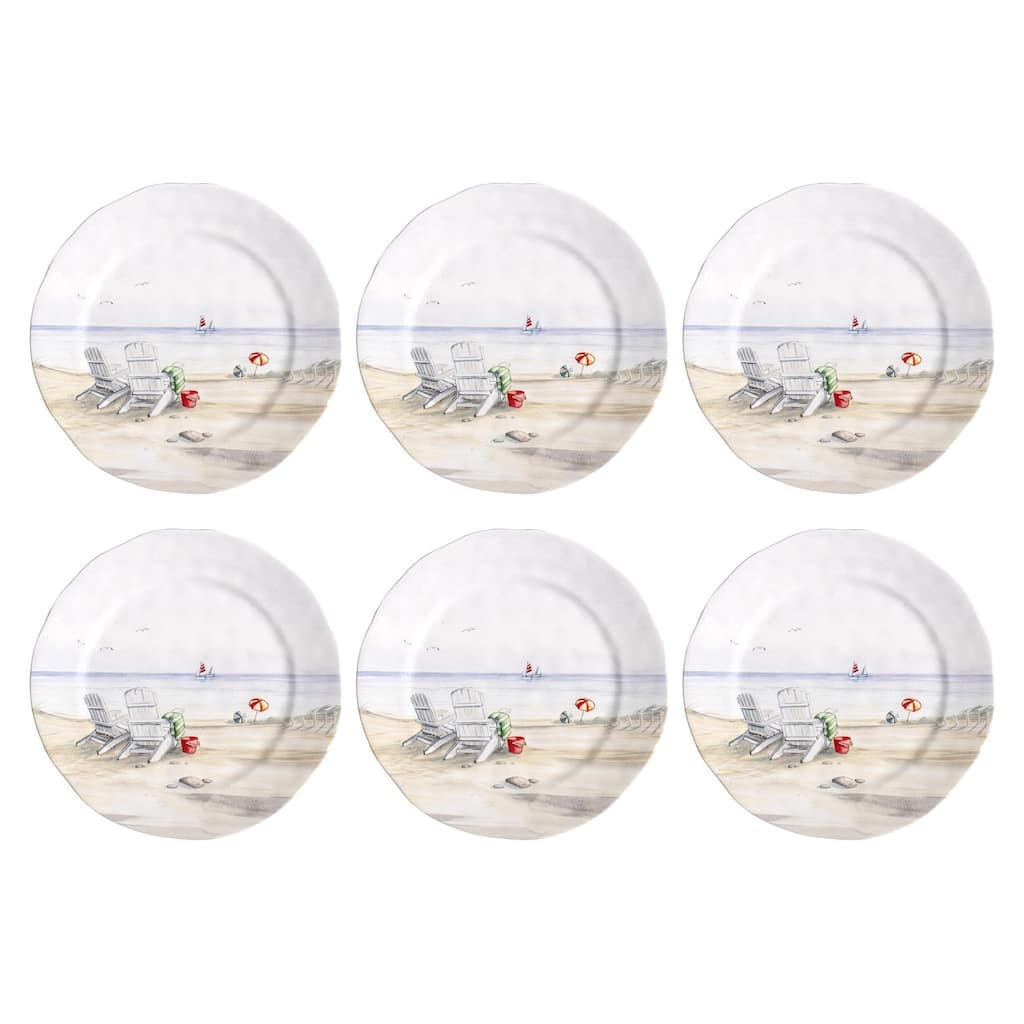 Abode Homewares by TarHong By the Shore Dinner Plate, 10.5", Set of 6