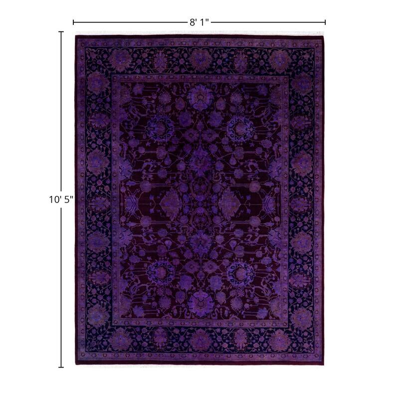 Overdyed One-of-a-Kind Hand-Knotted Area Rug - Red - 8' 1" x 10' 5"