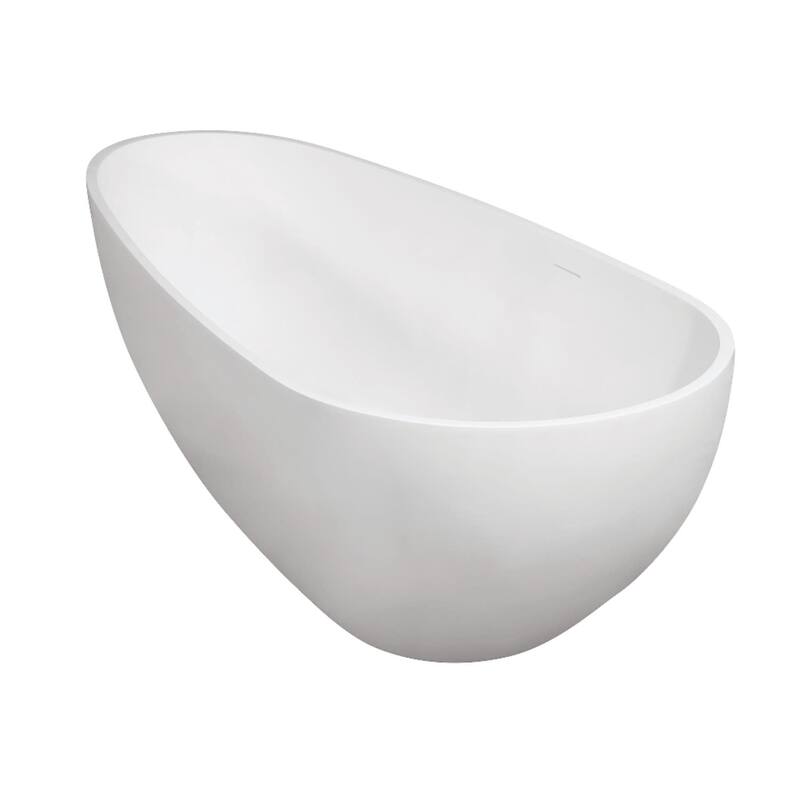 Kingston Brass VRTOV713422 Arcticstone 72" Free Standing Solid Surface - Glossy White / Matte White