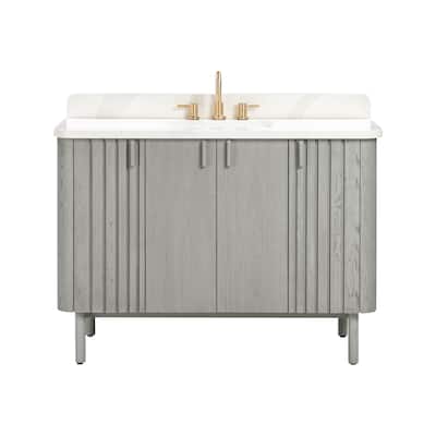 Avanity Blakely 49 in. Vanity Combo in Gray Oak finish with Calacatta Quartz Top