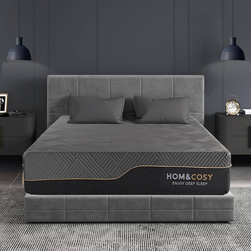10 in. Premium Cooling Green Tea/Gel Memory Foam Mattress with Ice Silk Cover, Flip Firm Mattress for Back Pain - Full