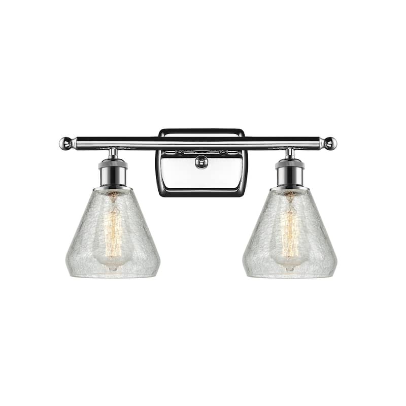 Innovations Lighting Conesus 2 Light 16" Wide Bathroom Vanity Light - Polished Chrome / Clear Crackle