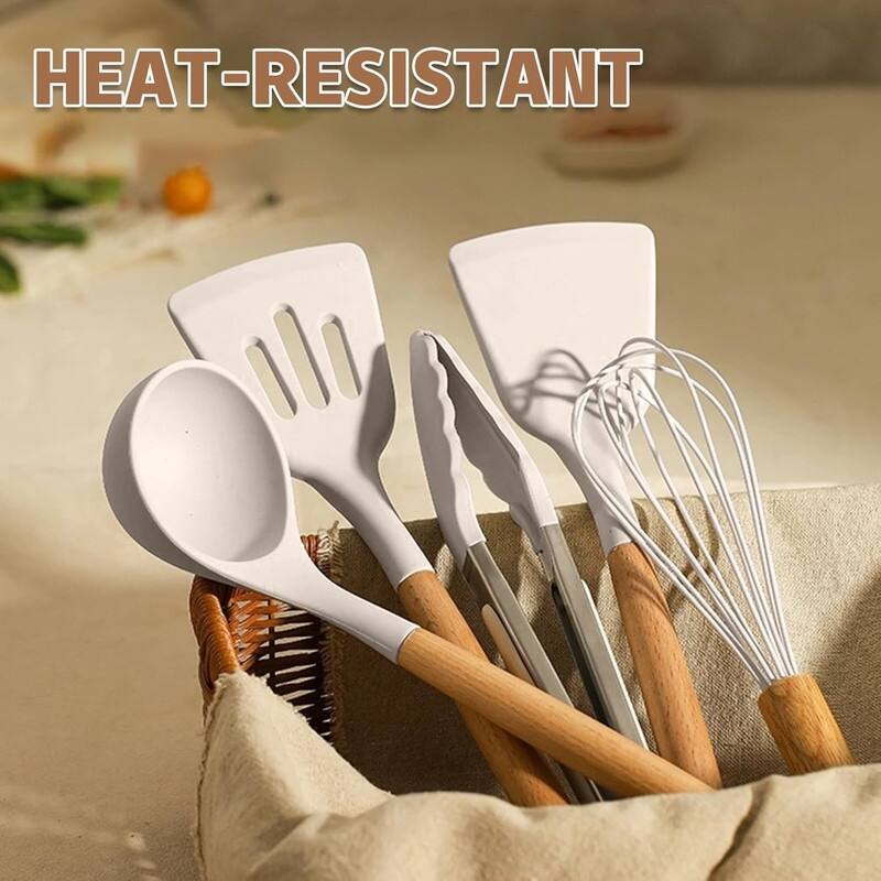 Kitchen Cooking Utensils Set, 33 pcs Non-Stick Utensils Spatula Set with Holder