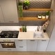 preview thumbnail 12 of 10, Highpoint Collection 16 Inch Square Fine Fireclay Kitchen Prep or Bar Sink - 18 x 18 x8.5 inches