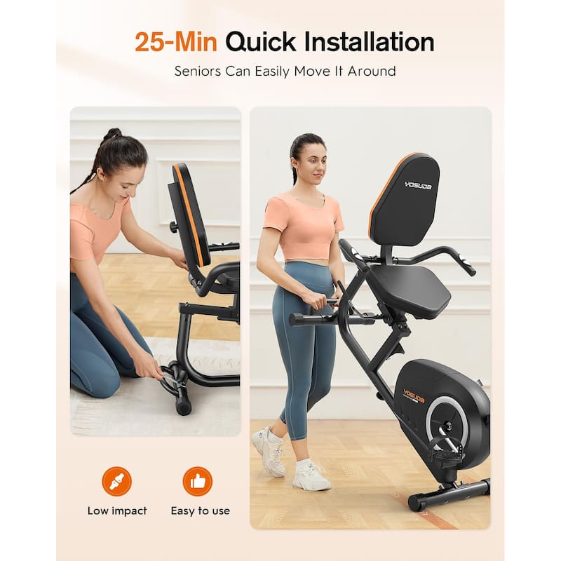 Recumbent Exercise Bike for Adults Seniors with Quick Adjust Seat
