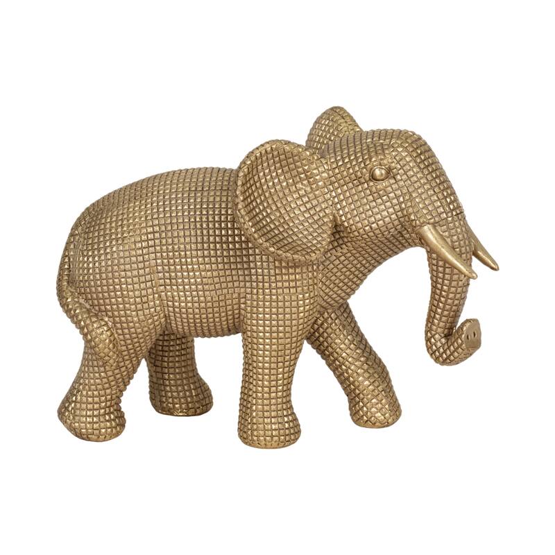 Sagebrook Home 8" Polyresin Elephant Sculpture Contemporary Beaded Elephant Statue