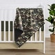 preview thumbnail 2 of 2, Woodland Camo Collection Boy Baby Receiving Security Swaddle Blanket - Beige Green and Black Rustic Forest Camouflage