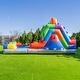 preview thumbnail 3 of 7, HeroKiddo 12 FT Block Party Dual Lane Backload Inflatable Water Slide with Attached Pool & Air Blower, Commercial Grade, Outdoor