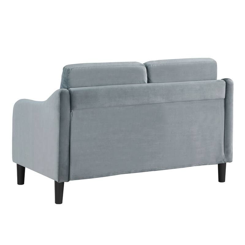 Mid-century Modern Upholstered Velvet Sofa Set with Armchair, Loveseat, 3-Seater Sofa