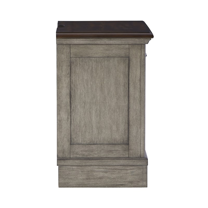 Ashley Furniture Lodenbay Black & Gray 3 Drawer Night Stand with Charging Station