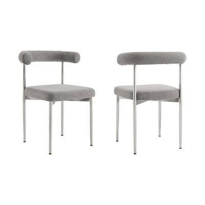 Set of 2 Upholstered Open Back Dining Chairs with Metal Legs - 20.50” x 23.50” x 30.50”