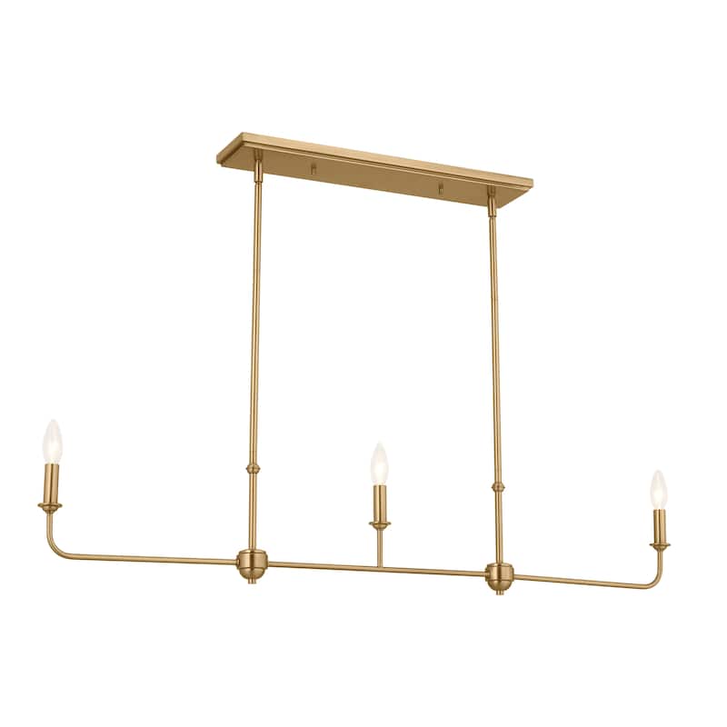 Kichler Lighting Pallas 3 Light Brushed Natural Brass Linear Chandelier - 48.25