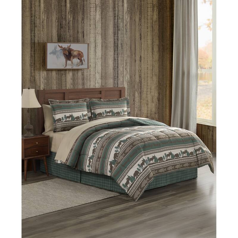 CEDAR COURT Mountainside Tan Ultra Soft Microfiber Reversible Comforter Set