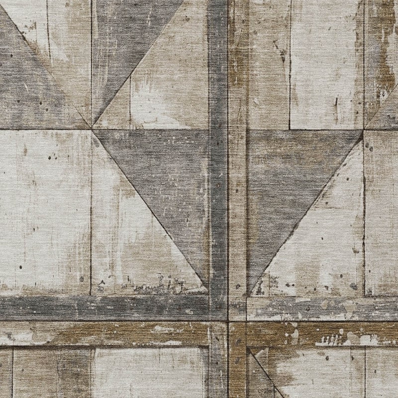 HomeRoots Geometric Transitional Rectangle Outdoor Rug