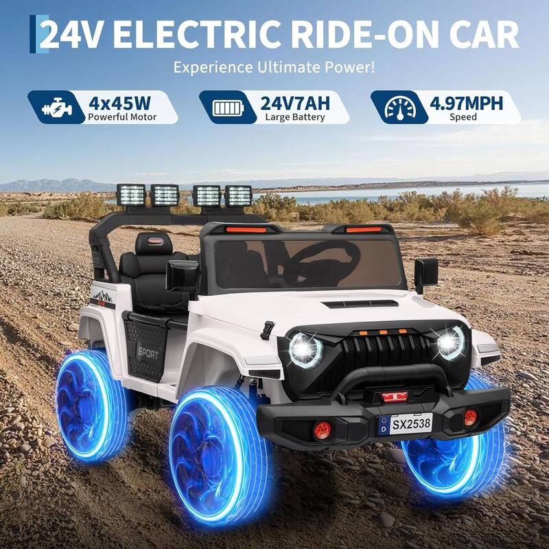 2 Seater Electric Toys Ride On Car with Remote Control, Vehicles for Kids