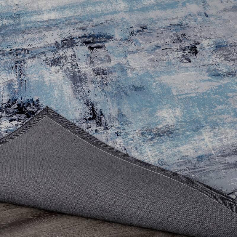 Abstract Blue/Grey Area Rug
