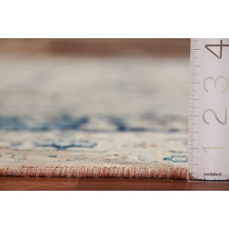 Hand Knotted Oriental 100% Wool Carpet Traditional All-Over Coral Ziegler Area Rug - 9' 7'' X 8' 2''
