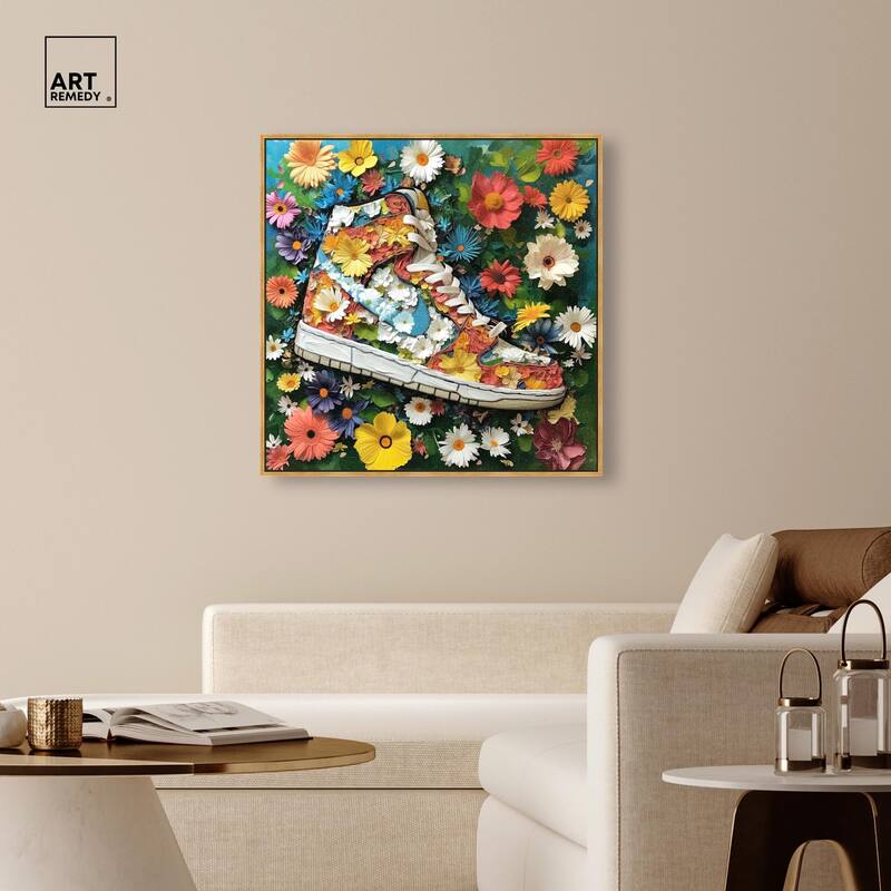 Painted in Floral Sneaker Canvas by Art Remedy