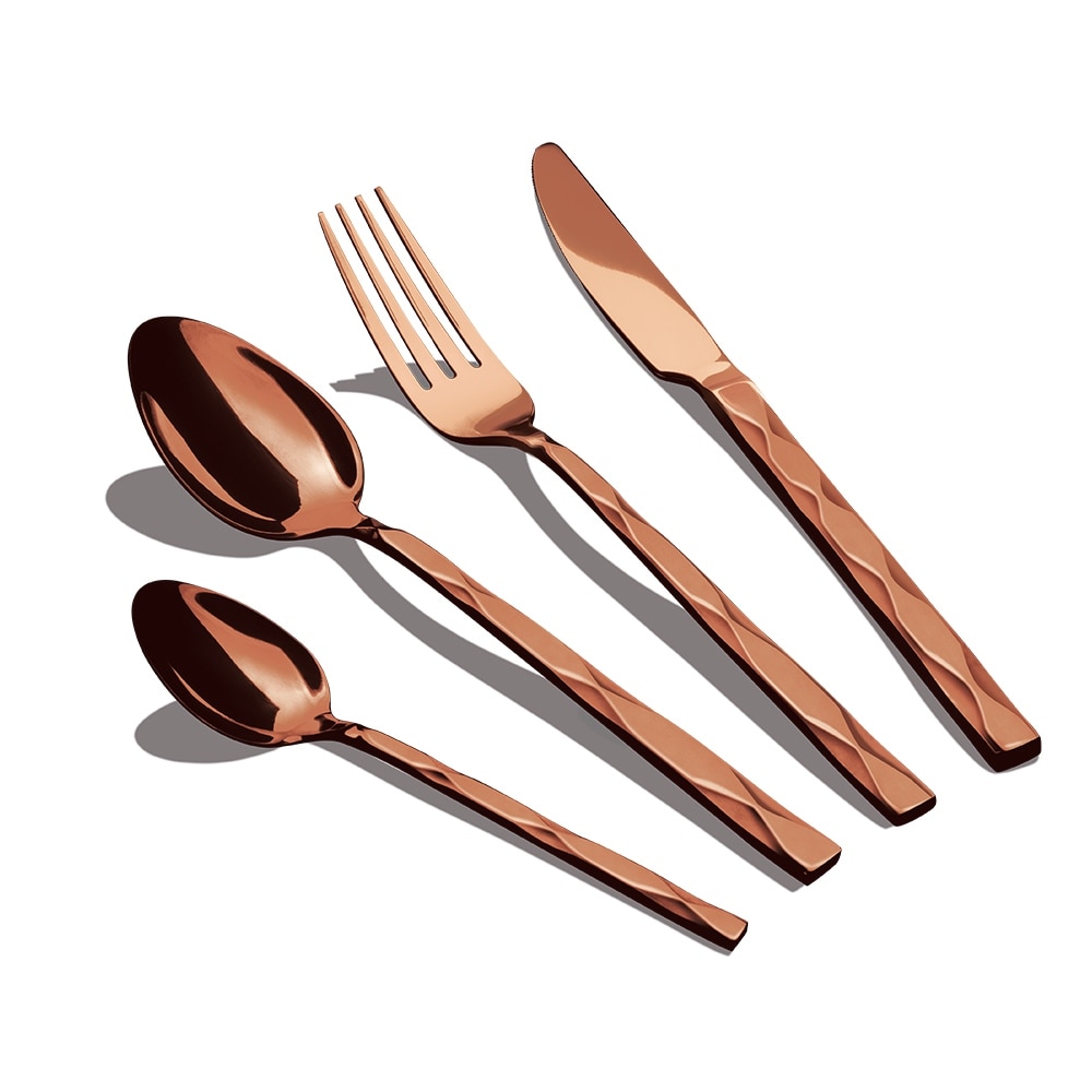 6pcs Copper Knife Set Rose Gold Knife Set & Knife Block with Copper Kitchen  accessories, Rose Gold Kitchen Accessories