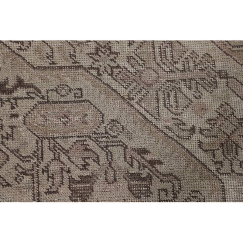 Distressed Tabriz Living Room Rug Handmade Wool Carpet - 6'5"x 9'4"