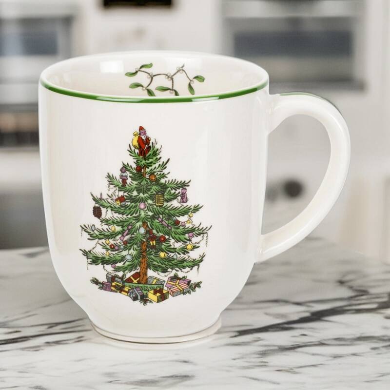 Spode Set of 4 Christmas Tree 14 oz Cafe Mug