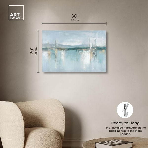 dimension image slide 2 of 5, Reflective Blue Calm I Canvas Coastal Abstracts by Art Remedy