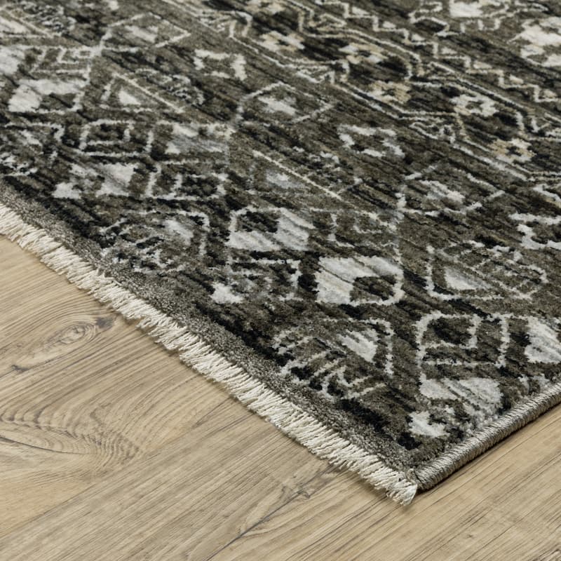 Style Haven Cádiz Nomadic Tribal Charcoal/Grey Area Rug