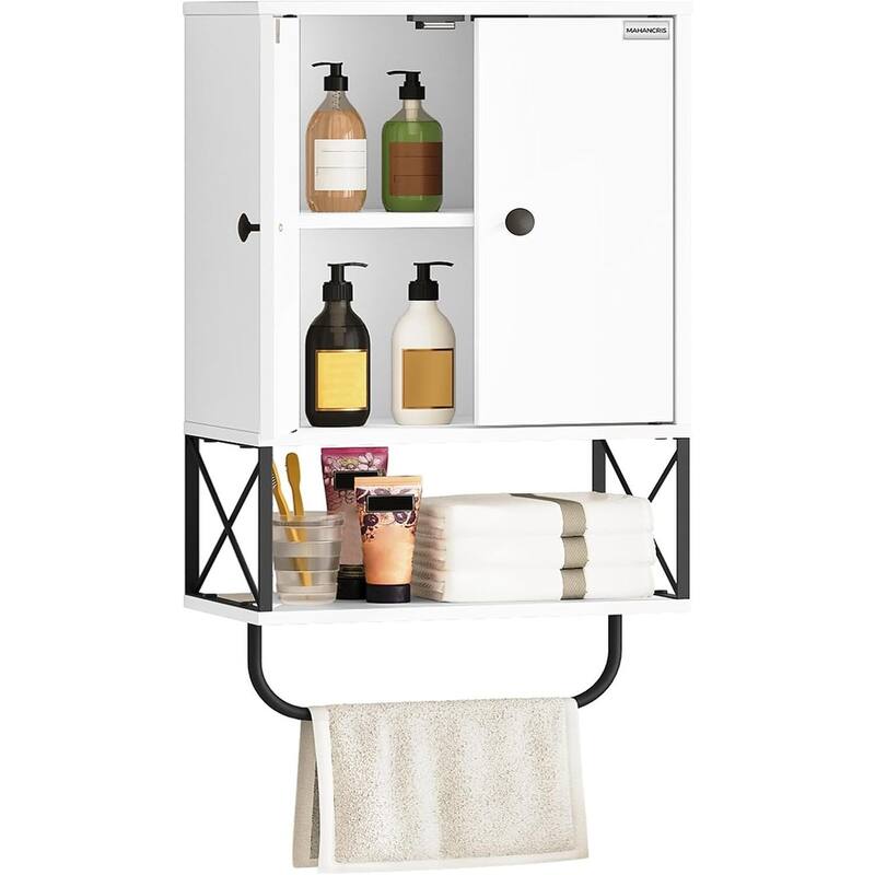 3-Tier Wall Mounted Storage Cabinet Over The Toilet for Bathroom Laundry Room - White