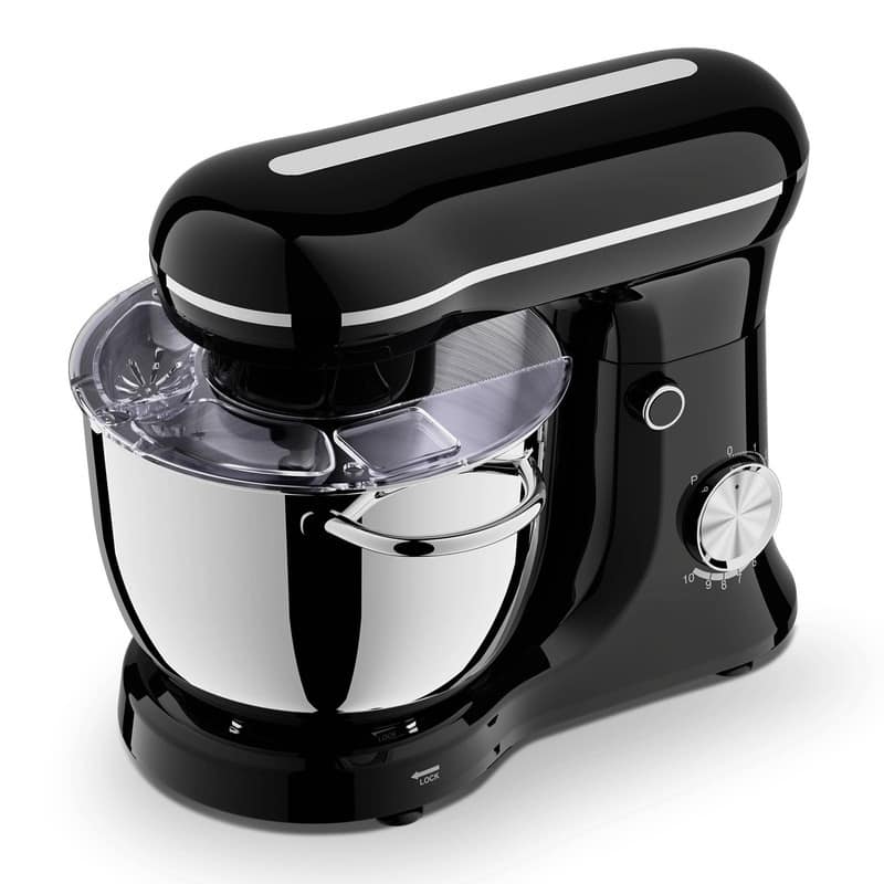 Plum Chef 5L Electric Food Mixer, 10-Speed Portable Kitchen Mixer with Egg Whisk, Dough Hook, Flat Beater & Dishwasher