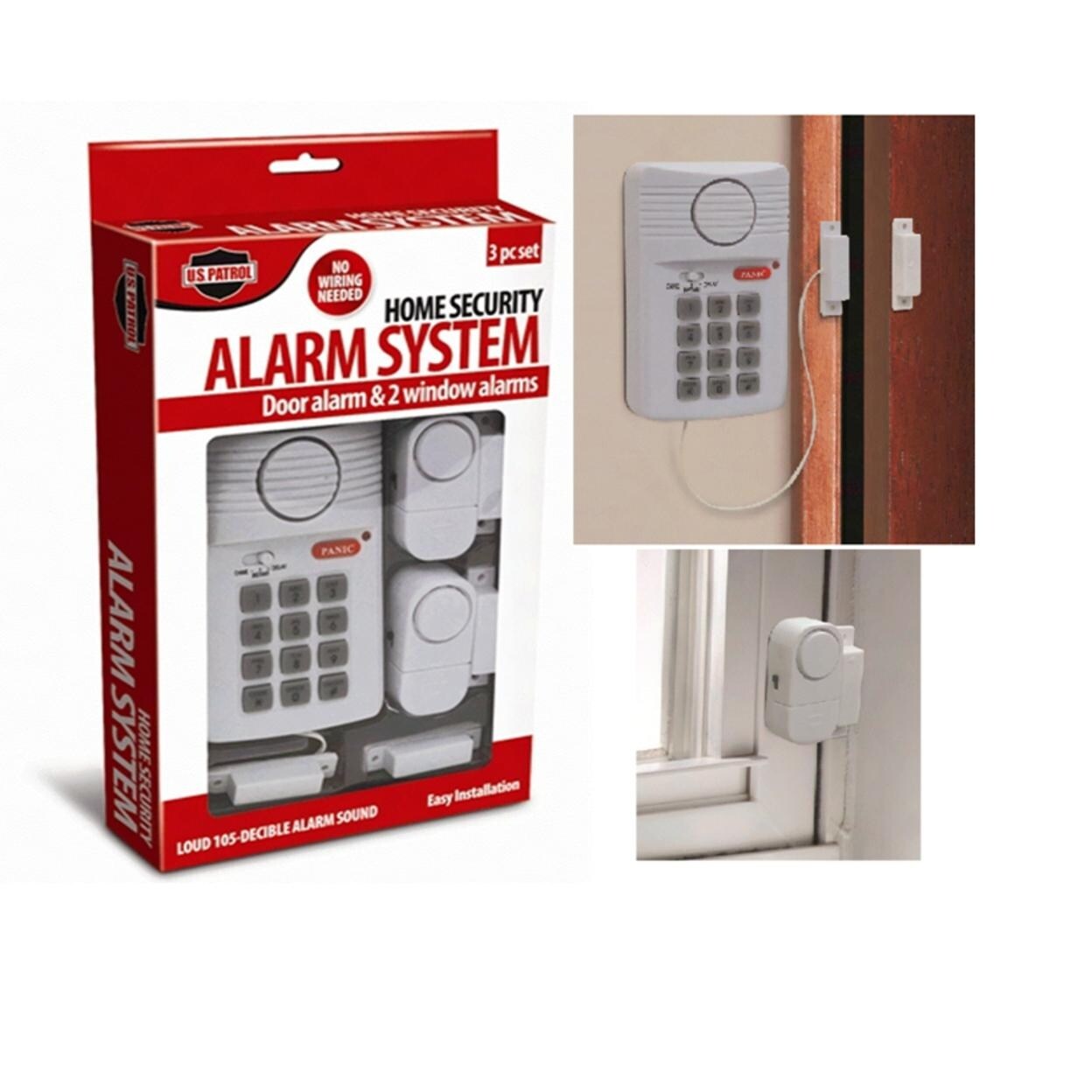 Home Security Alarm System Wireless Door 2 Window Sensors Programmable Key Pad