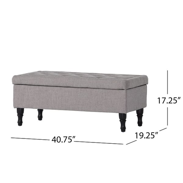 dimension image slide 1 of 2, Chantelle Fabric Storage Ottoman by Christopher Knight Home