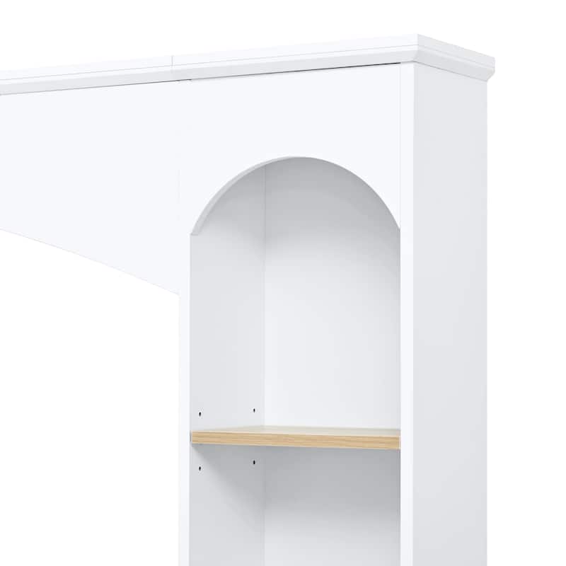 Modern 73.8" Wall Unit Entertainment Center with Bookshelves for TVs up to 70", TV Stand Media Console with Adjustable Shelves