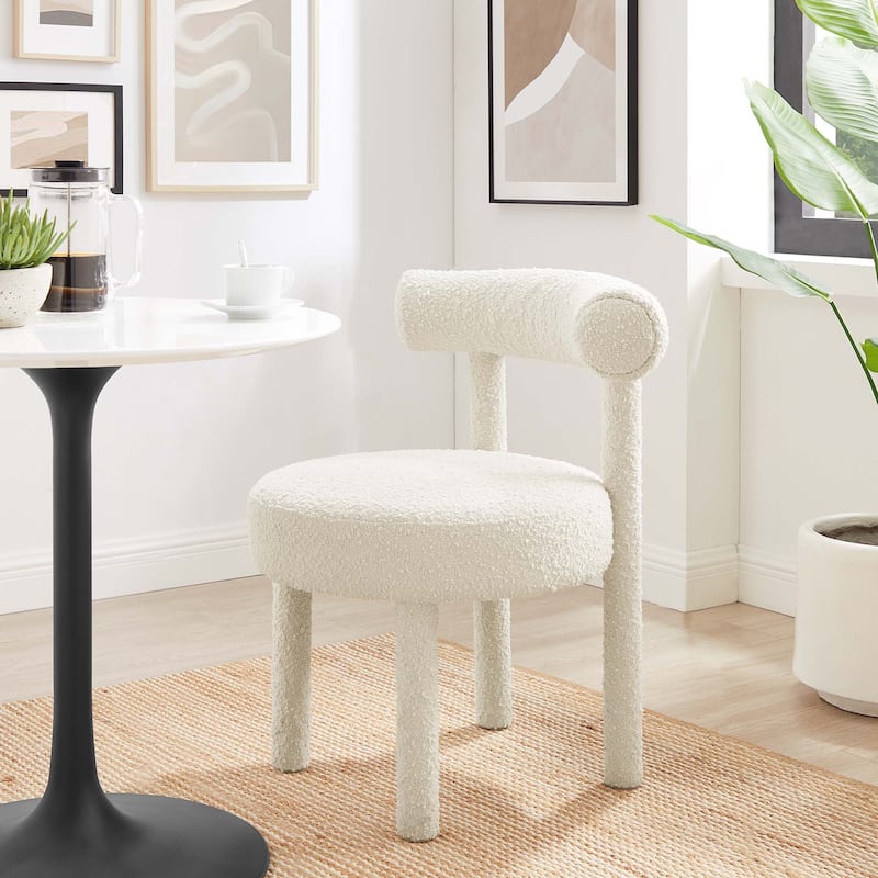 Toulouse Boucle Fabric Dining Chair - Ivory