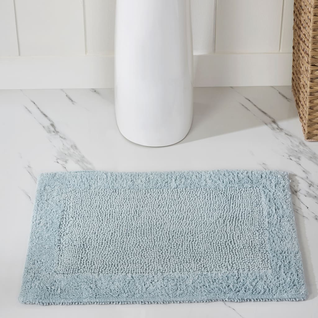 Better Trends Bath Rugs Set 100% Cotton Tufted Soft Water Absorbent Bathroom Rug for Shower, Sink Bath Mats Edge Collection