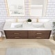 preview thumbnail 35 of 106, Cristo Floating Bath Vanity with White Quartz Stone Top and Mirror