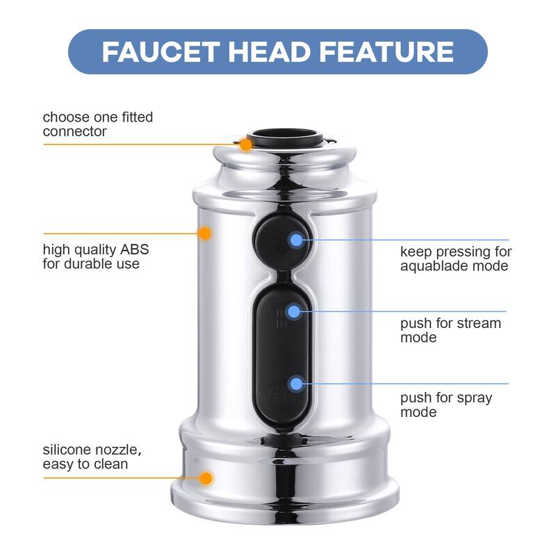 WOWOW Pull Down Kitchen Faucet Spray Head with 9 Adapters Kit