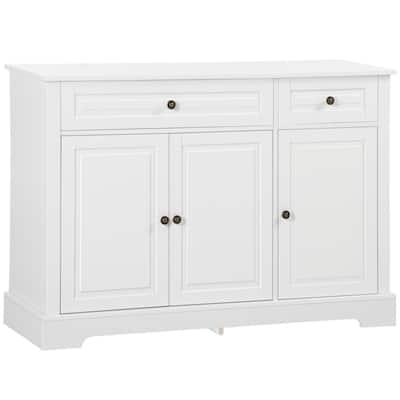 MDF Sideboard with Drawers and Cabinets for Kitchen Dining Living Room Storage - 45.25" W x 15.5" D x 32" H