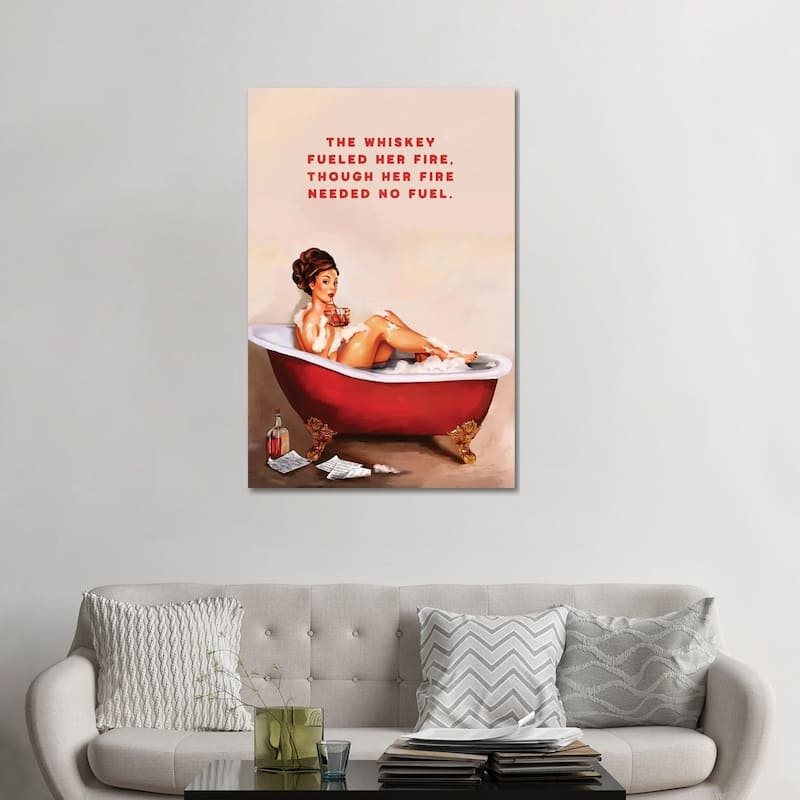 iCanvas "Whiskey Fuel Fire Bath" by The Whiskey Ginger Canvas Print - 48x32x1.5