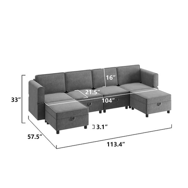 dimension image slide 8 of 9, Loveseat Sofa with Storage Seat