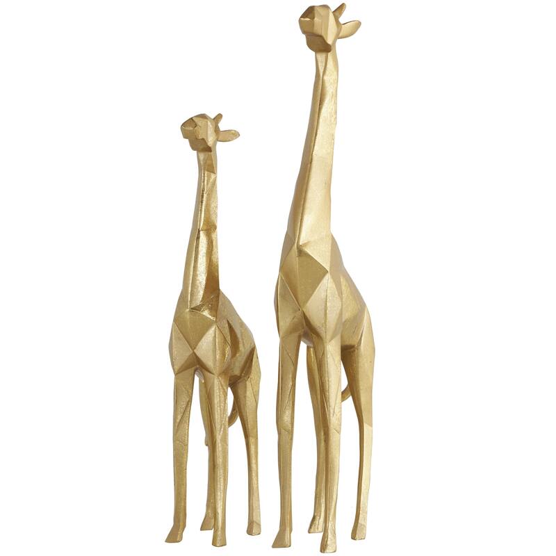 CosmoLiving by Cosmopolitan Gold or Silver Polystone Giraffe Decorative Sculpture (Set of 2)